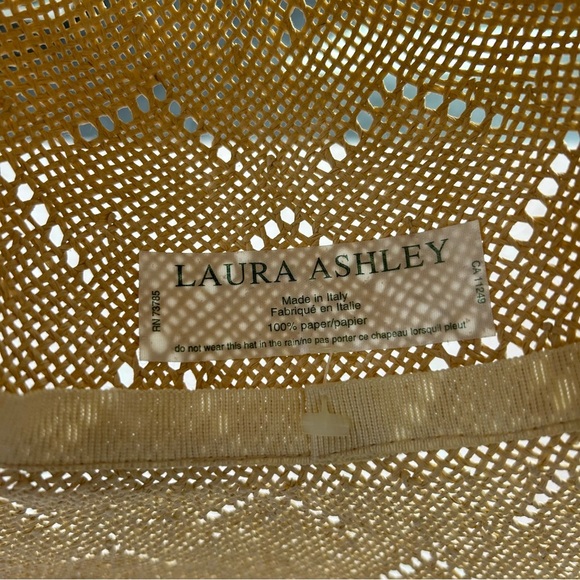 Vintage Laura Ashley Paper Sun Hat Cottage Core Prairie Made in Italy - Picture 4 of 9